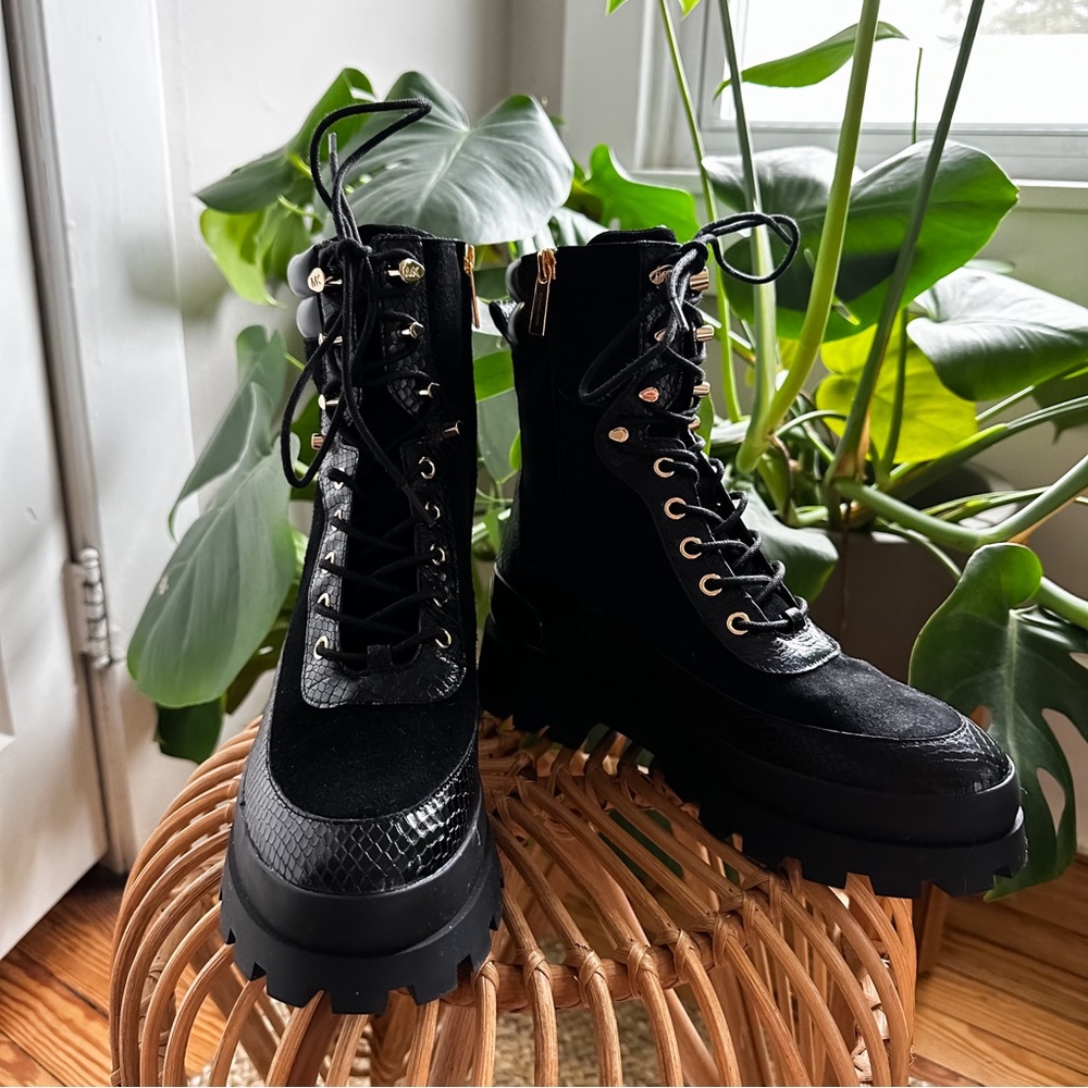 Michael Kors Black Combat Boots